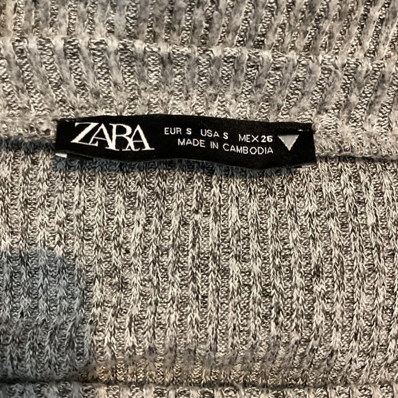 Zara Ribbed Crop Sweater Size S Gray - Picture 6 of 7